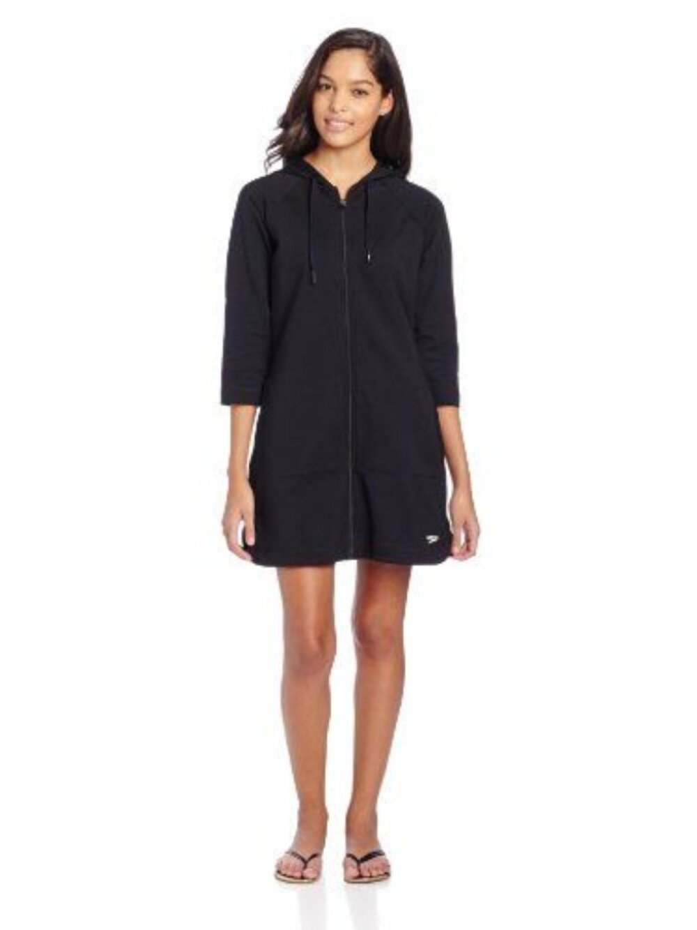 Speedo Women's Hooded Aquatic Fitness Robe Cover-Up Full Front Zip S SM Small